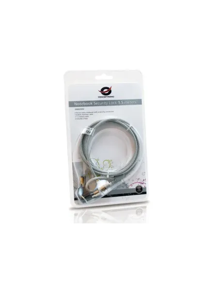 Conceptronic CNBSLOCK15 cable antirrobo Plata 1,5 m