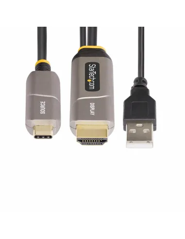 StarTech.com Cable Activo Óptico USB-C a HDMI 2.0 (AOC) de 9,15m - Conversor Adaptador Unidireccional USB Tipo C a HDMI -