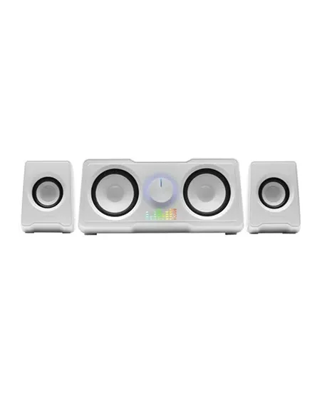 Mars Gaming MS22W Altavoces Compactos Gaming 2.2 RGB Flow Subwoofer + 4 Altavoces Activos Sonido DSP 35W Blanco