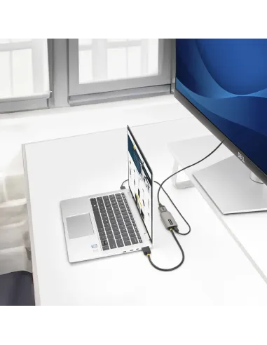StarTech.com Cable Conversor Adaptador Activo de 30cm HDMI 2.1 a DisplayPort 1.4 - 8K60Hz - Alimentado por el Bus USB - Cable