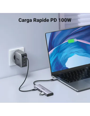 Ugreen 15596 base para portátil y replicador de puertos Alámbrico USB 3.2 Gen 1 (3.1 Gen 1) Type-A + Type-C Aluminio
