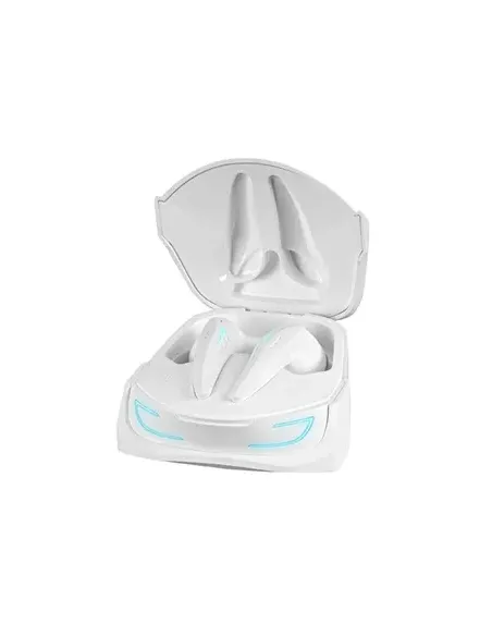 Mars Gaming MHI-ULTRA Blanco Auriculares Inalámbricos TWS RGB Flow Bluetooth 5.3 Triple Cancelación Ruido 24H Batería