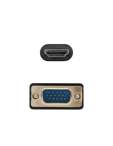 Nanocable Cable conversor VGA M a HDMI M, Negro, 1.8m