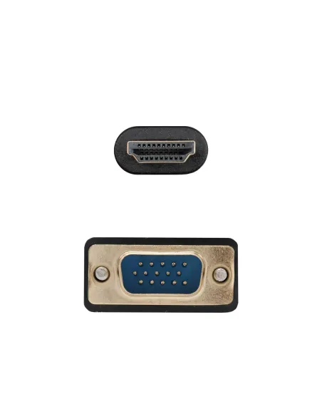 Nanocable Cable conversor VGA M a HDMI M, Negro, 1.8m