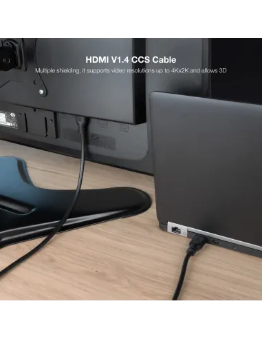 Nanocable Cable HDMI V1.4 CCS, A M-A M, Negro, 1m