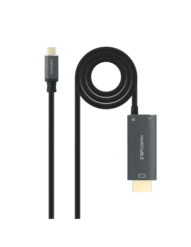 Nanocable 10.15.5182 adaptador de cable de vídeo 1,8 m USB Tipo C HDMI + USB Type-C Negro