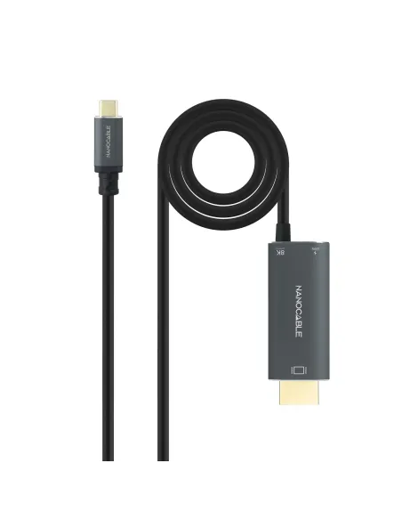 Nanocable 10.15.5182 adaptador de cable de vídeo 1,8 m USB Tipo C HDMI + USB Type-C Negro