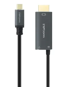 Nanocable 10.15.5182 adaptador de cable de vídeo 1,8 m USB Tipo C HDMI + USB Type-C Negro 2