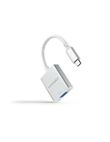 Nanocable Conversor USB-C a VGA. USB-C M-VGA H, Aluminio 10 cm