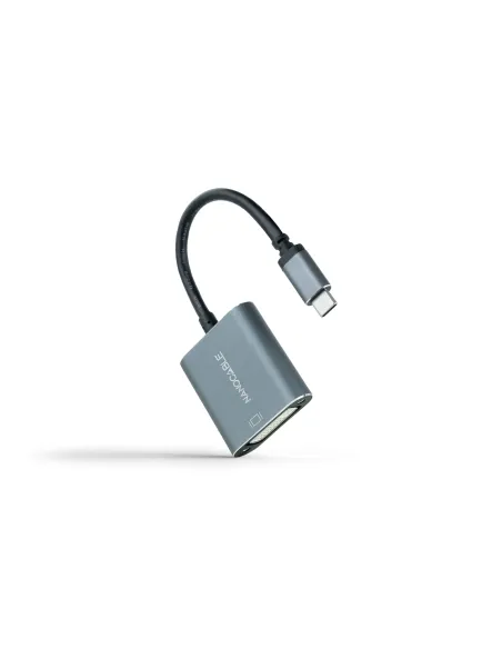 Nanocable Conversor USB-C a DVI-D, 15 cm, Gris