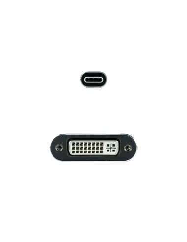 Nanocable Conversor USB-C a DVI-D, 15 cm, Gris