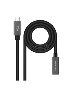 Nanocable Cable Prolongador USB-C 3.2 Gen2x2 20Gbps 3A, 4K 60Hz, USB-C M-USB-C H, Negro, 1.5 m