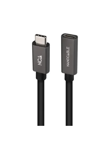 Nanocable Cable Prolongador USB-C 3.2 Gen2x2 20Gbps 3A, 4K 60Hz, USB-C M-USB-C H, Negro, 1.5 m