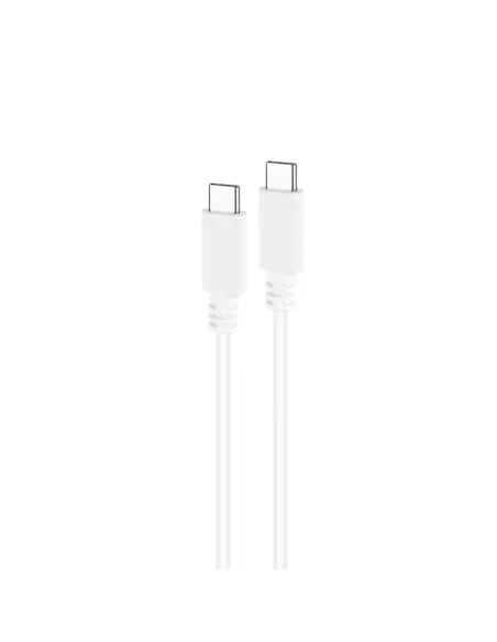 Nanocable Cable USB 2.0 3A, tipo USB-C M-USB-C M, Blanco, 1 m