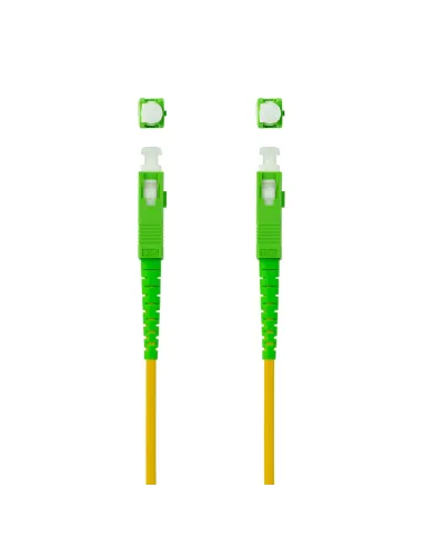 Nanocable Cable de Fibra Óptica SC APC a SC APC Monomodo Simplex LSZH, Amarillo, 30 m
