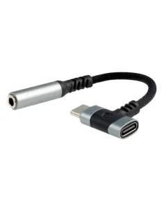 Nanocable 10.24.1207 cambiador de género para cable USB-C + USB-C 3.5 mm Negro
