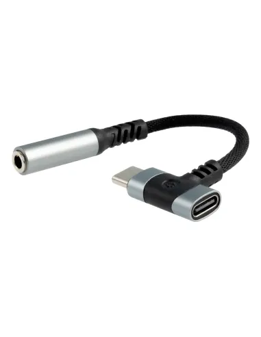Nanocable 10.24.1207 cambiador de género para cable USB-C + USB-C 3.5 mm Negro