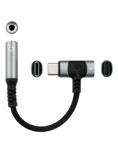 Nanocable 10.24.1207 cambiador de género para cable USB-C + USB-C 3.5 mm Negro 2