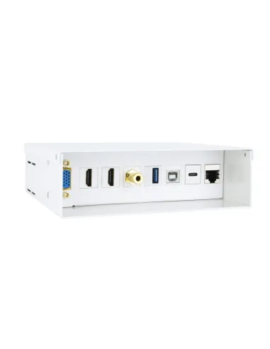 Nanocable Caja de conexiones multimedia de pared VGA + 2xHDMI + JACK3.5 + 1xUSB-C 10G + 1xUSB-B 2.0 + 1xUSB-A 3.0 + 1xRJ45