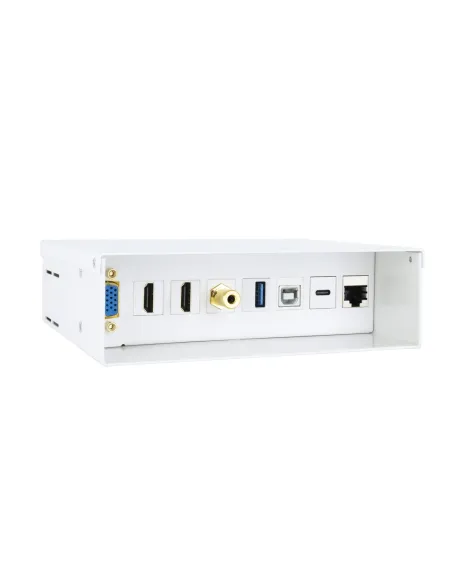 Nanocable Caja de conexiones multimedia de pared VGA + 2xHDMI + JACK3.5 + 1xUSB-C 10G + 1xUSB-B 2.0 + 1xUSB-A 3.0 + 1xRJ45