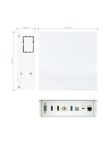 Nanocable Caja de conexiones multimedia de pared VGA + 2xHDMI + JACK3.5 + 1xUSB-C 10G + 1xUSB-B 2.0 + 1xUSB-A 3.0 + 1xRJ45