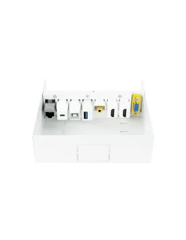Nanocable Caja de conexiones multimedia de pared VGA + 2xHDMI + JACK3.5 + 1xUSB-C 10G + 1xUSB-B 2.0 + 1xUSB-A 3.0 + 1xRJ45