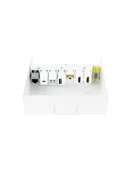 Nanocable Caja de conexiones multimedia de pared VGA + 2xHDMI + JACK3.5 + 1xUSB-C 10G + 1xUSB-B 2.0 + 1xUSB-A 3.0 + 1xRJ45