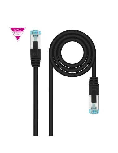 Nanocable Cable de Red Cat.7 600MHZ LSZH SFTP PIMF AWG26, Negro, 50 cm