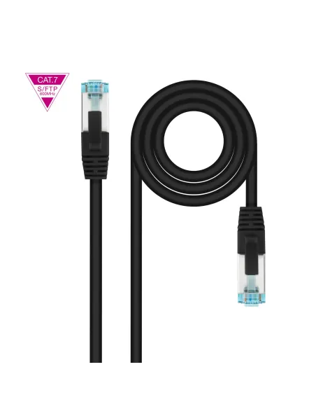 Nanocable Cable de Red Cat.7 600MHZ LSZH SFTP PIMF AWG26, Negro, 25 cm