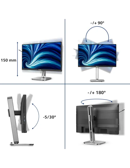 Philips 4000 series 24B2N4200 00 pantalla para PC 60,5 cm (23.8") 1920 x 1080 Pixeles Full HD LCD Gris