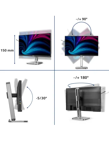 Philips 4000 series 24B2U4301 00 pantalla para PC 60,5 cm (23.8") 1920 x 1080 Pixeles Full HD LCD Gris