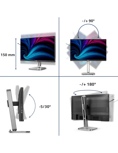 Philips 4000 series 24B2U4301 00 pantalla para PC 60,5 cm (23.8") 1920 x 1080 Pixeles Full HD LCD Gris