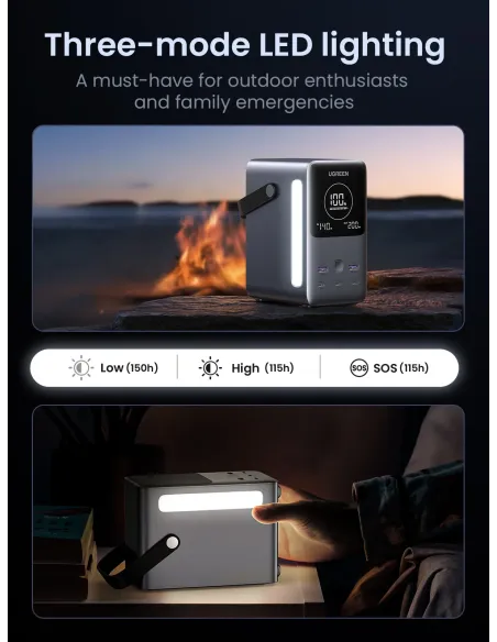 Ugreen Nexode Power Bank 48000 mAh Litio Gris