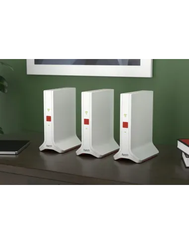 Mesh Set FRITZ! 4200 3-pack Edition Inter Doble banda (2,4 GHz   5 GHz) Wi-Fi 6E (802.11ax) Rojo, Blanco 2x2 4x4