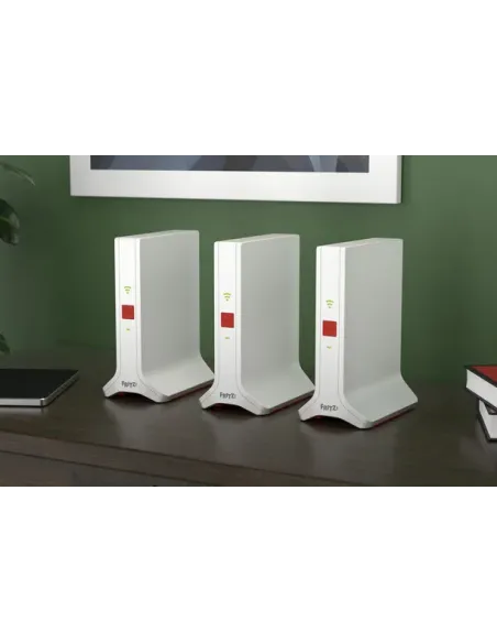 Mesh Set FRITZ! 4200 3-pack Edition Inter Doble banda (2,4 GHz   5 GHz) Wi-Fi 6E (802.11ax) Rojo, Blanco 2x2 4x4