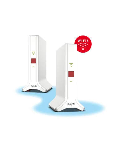 Mesh Set FRITZ! 4200 2-pack Edition International Doble banda (2,4 GHz   5 GHz) Wi-Fi 6 (802.11ax) Rojo, Blanco 2x2 4x4