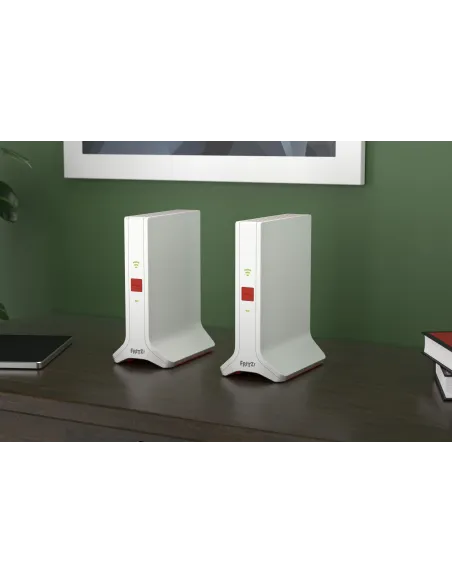 Mesh Set FRITZ! 4200 2-pack Edition International Doble banda (2,4 GHz   5 GHz) Wi-Fi 6 (802.11ax) Rojo, Blanco 2x2 4x4