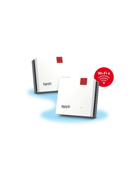 Mesh Set FRITZMESH SET 1600 2-PACK EDITION INTERNATIONAL Doble banda (2,4 GHz   5 GHz) Wi-Fi 6 (802.11ax) Rojo, Blanco Interno