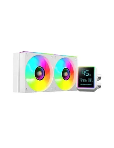 Kit refrigeracion liquida mars gaming mllcdpro240w argb 2x 120mm blanco