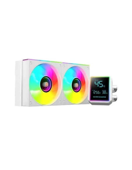 Kit refrigeracion liquida mars gaming mllcdpro240w argb 2x 120mm blanco