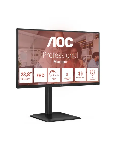 AOC 24E4U pantalla para PC 60,5 cm (23.8") 1920 x 1080 Pixeles Full HD LED Negro