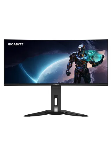 GIGABYTE Monitor de juegos curvo OLED WQHD MO34WQC2 de 34" - 3440 x 1440, 240Hz, 0.03ms, KVM, 250 cd m², FreeSync Premium Pro,