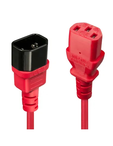 Lindy 30477 cable de transmisión Negro, Rojo 1 m C14 acoplador C13 acoplador