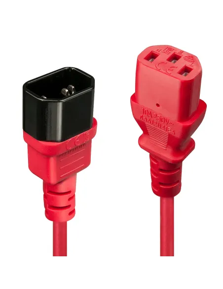 Lindy 30477 cable de transmisión Negro, Rojo 1 m C14 acoplador C13 acoplador