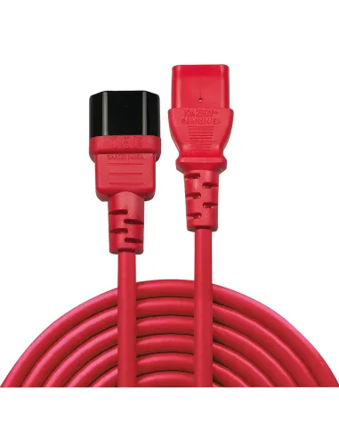 Lindy 30478 cable de transmisión Rojo 2 m C14 acoplador C13 acoplador