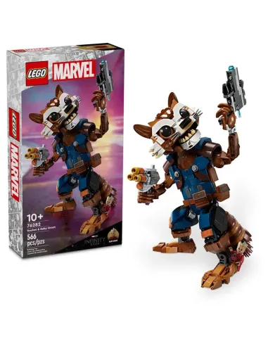 Lego marvel rocket y bebe groot