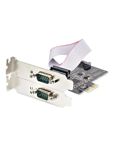 StarTech.com Tarjeta Serie PCIe de 2 Puertos - Tarjeta Serial PCI Express de 2 Puertos DB9 RS232 RS422 RS485 -Incluye Brackets