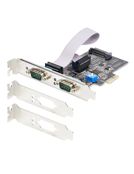 StarTech.com Tarjeta Serie PCIe de 2 Puertos - Tarjeta Serial PCI Express de 2 Puertos DB9 RS232 RS422 RS485 -Incluye Brackets