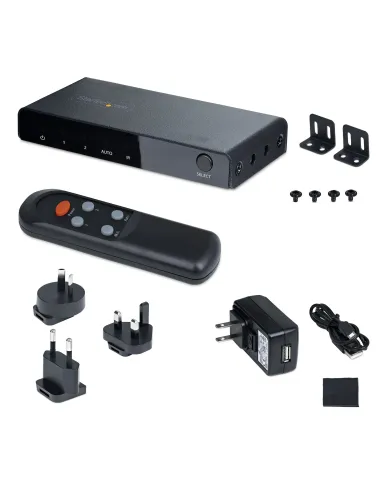 StarTech.com Switch Conmutador HDMI de 2 Puertos de 8K - Selector HDMI 2.1 UHD de 4K a 120Hz 8K 60Hz - HDR10+ - Adaptador de