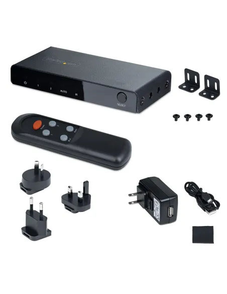StarTech.com Switch Conmutador HDMI de 2 Puertos de 8K - Selector HDMI 2.1 UHD de 4K a 120Hz 8K 60Hz - HDR10+ - Adaptador de